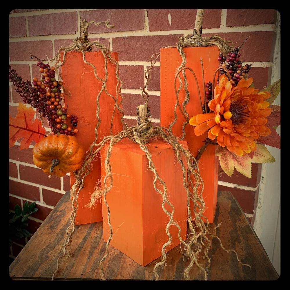 Wood pumpkins